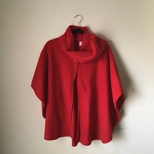 Women’s Vintage Red Fleece Cape